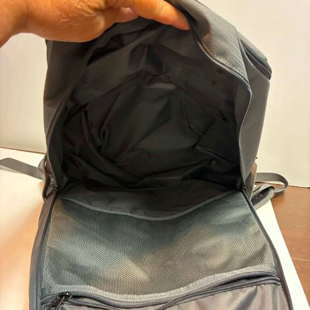 Nike Brasilia Training Backpack XL Gray 30L Swoosh Logo Gym Travel Bag